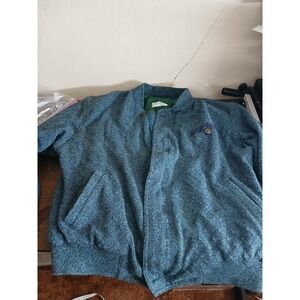 Odermark Sport Mens Blue Heathered Knit Bomber Jacket Size XL